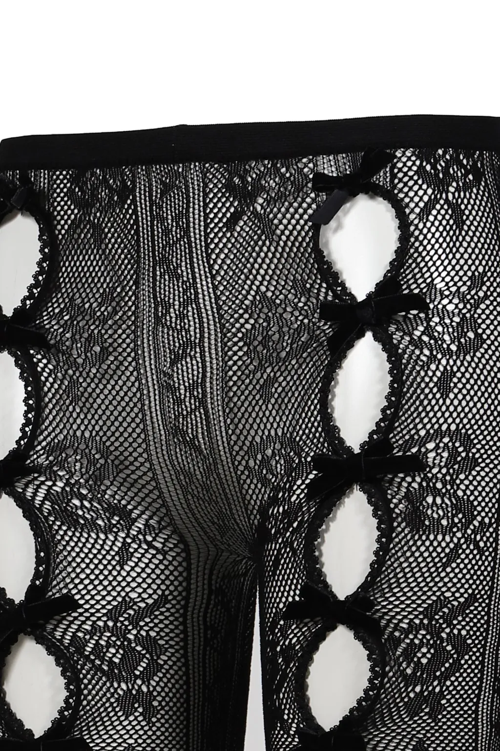 Black Bowknot Lace Short Leggings / Blk