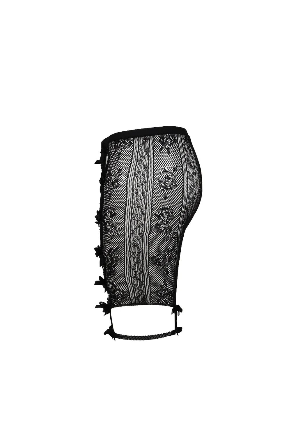 Black Bowknot Lace Short Leggings / Blk
