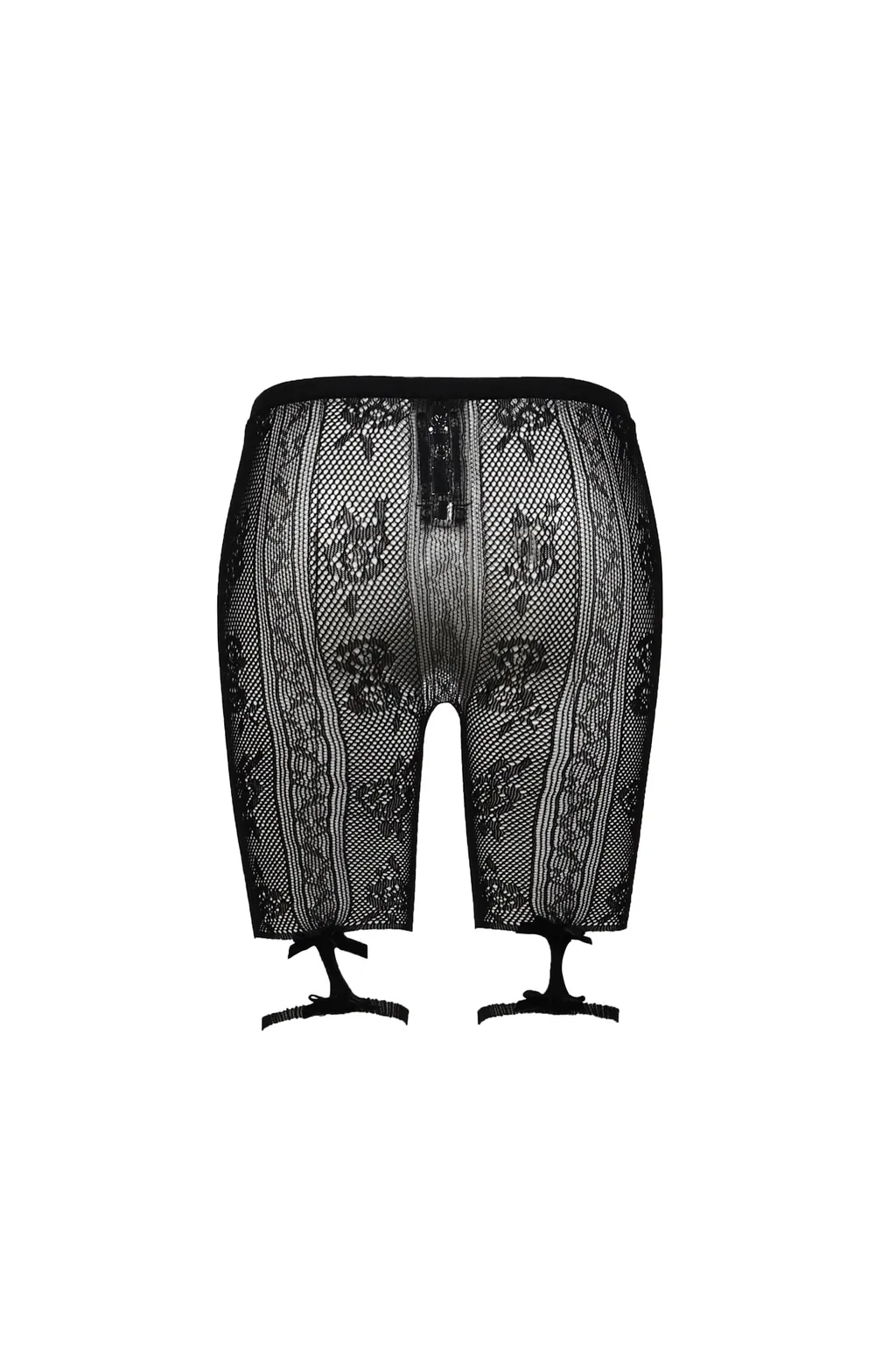 Black Bowknot Lace Short Leggings / Blk