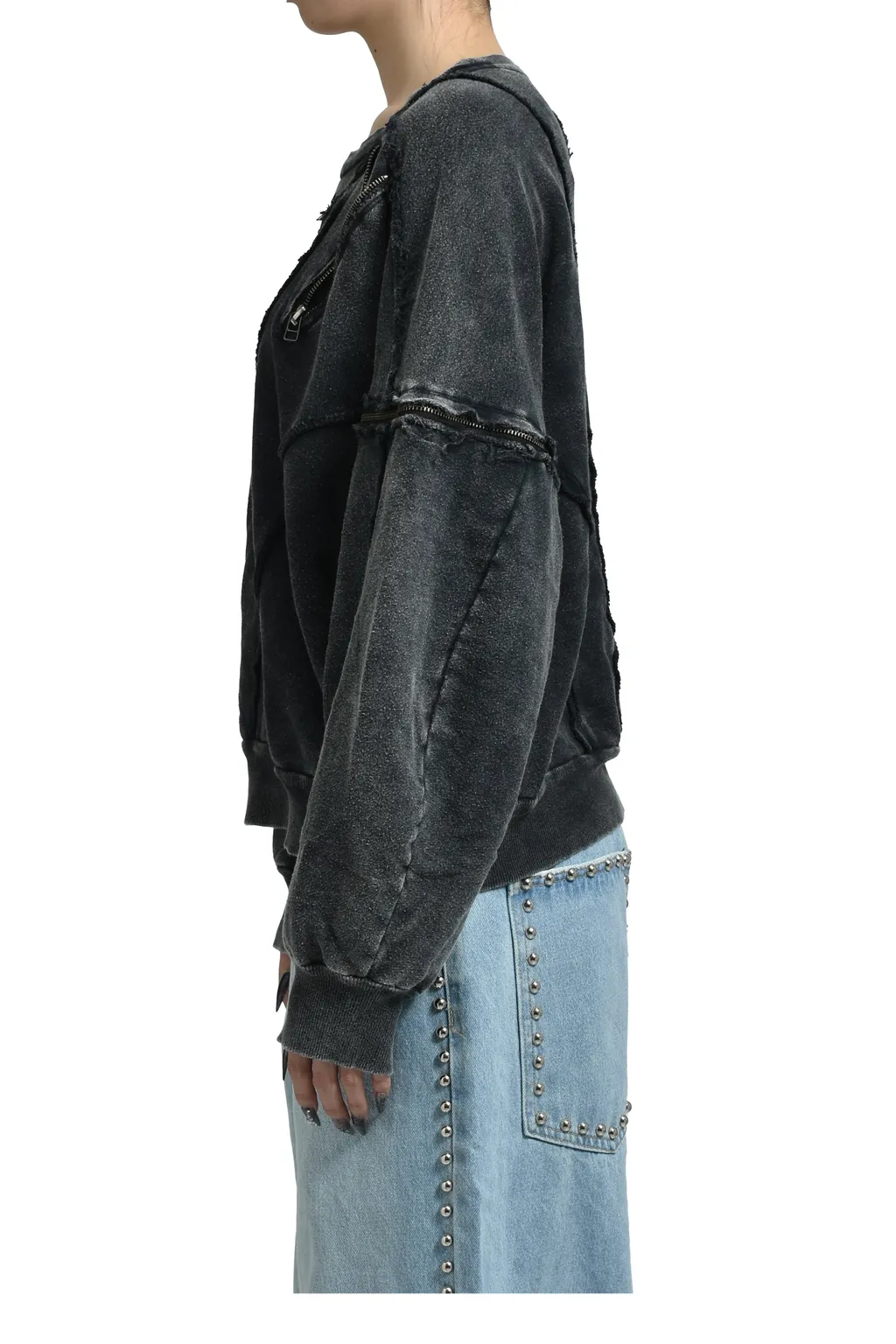 Split Sweat Crewneck / Black