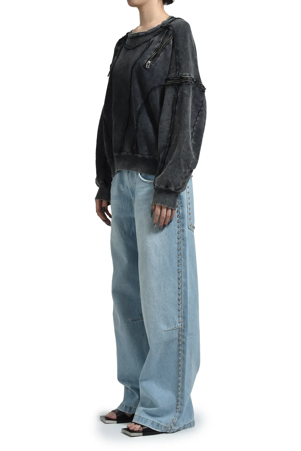 Split Sweat Crewneck / Black