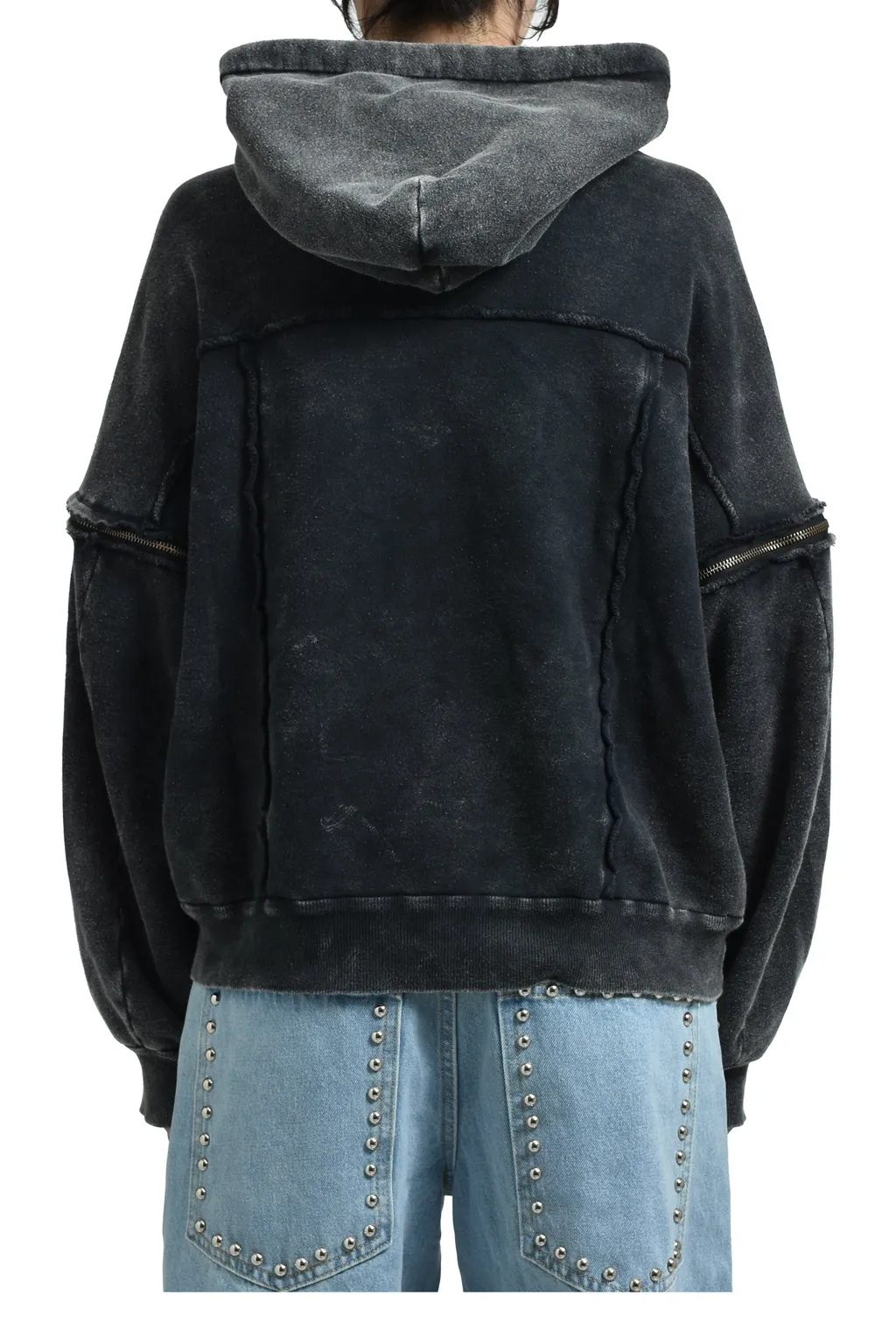 Split Sweat Hoodie / Black