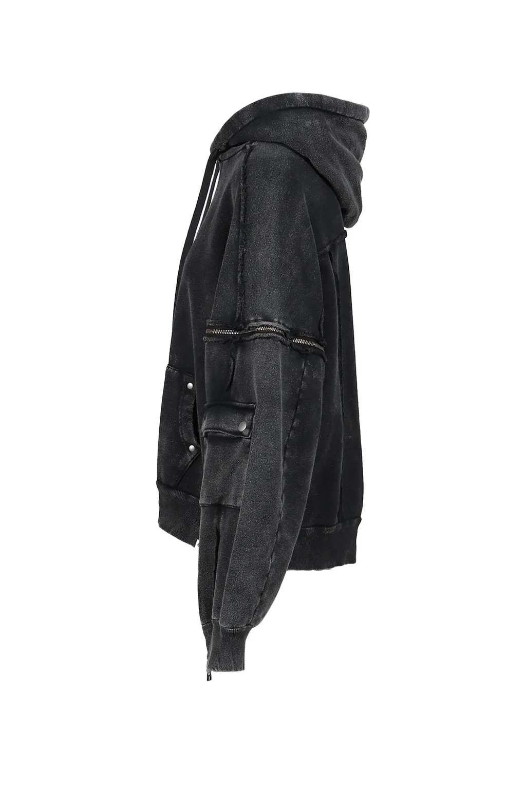 Split Sweat Hoodie / Black