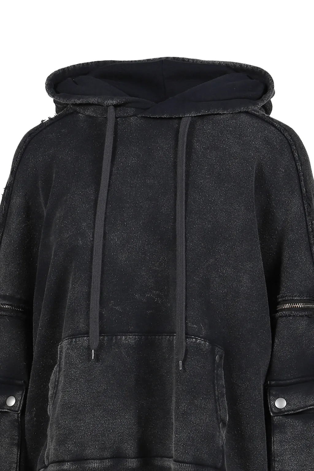 Split Sweat Hoodie / Black