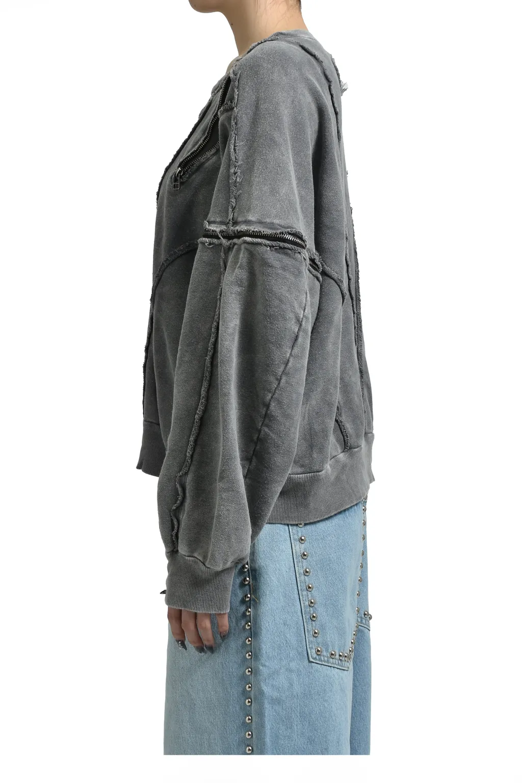 Split Sweat Crewneck / Gray
