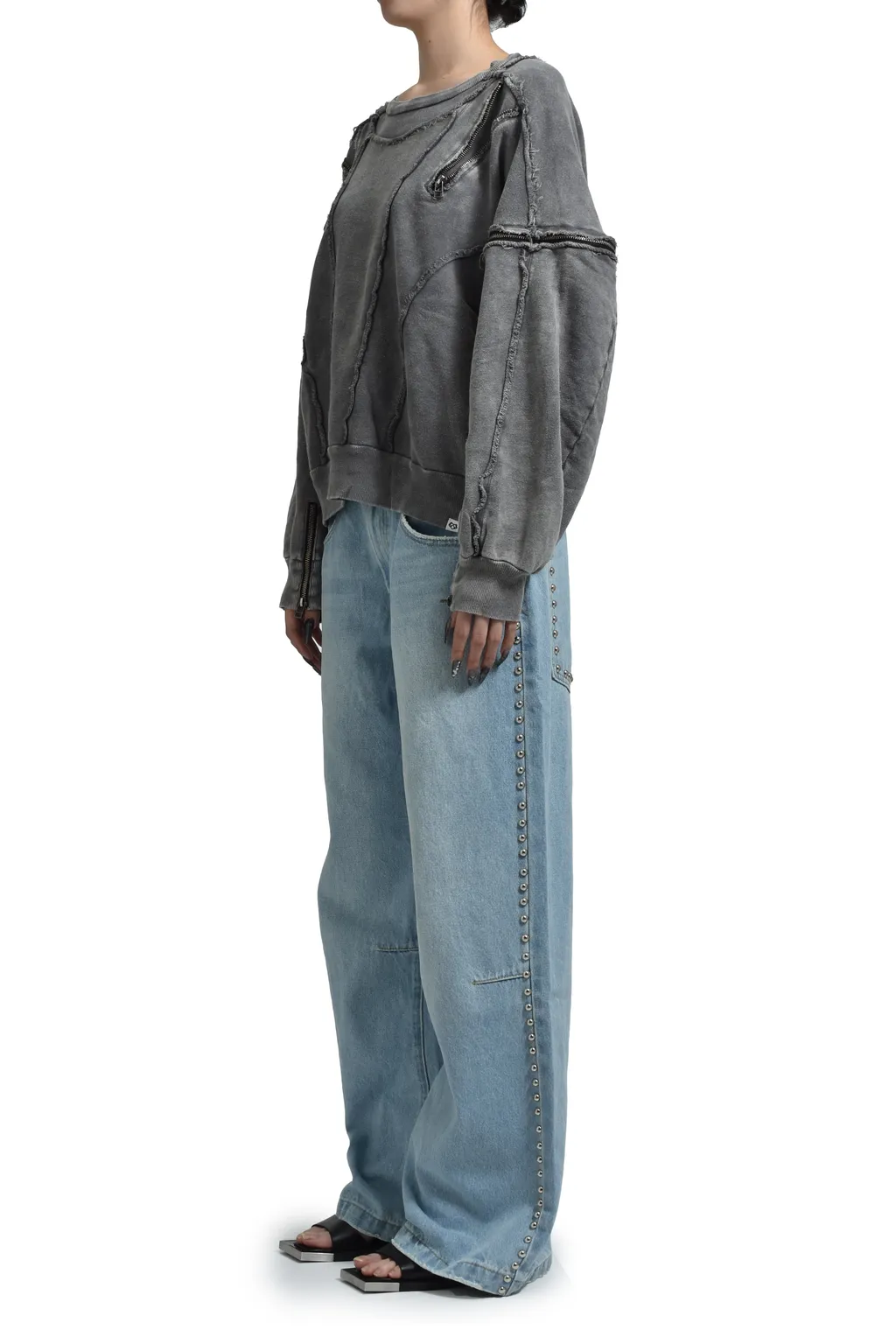 Split Sweat Crewneck / Gray