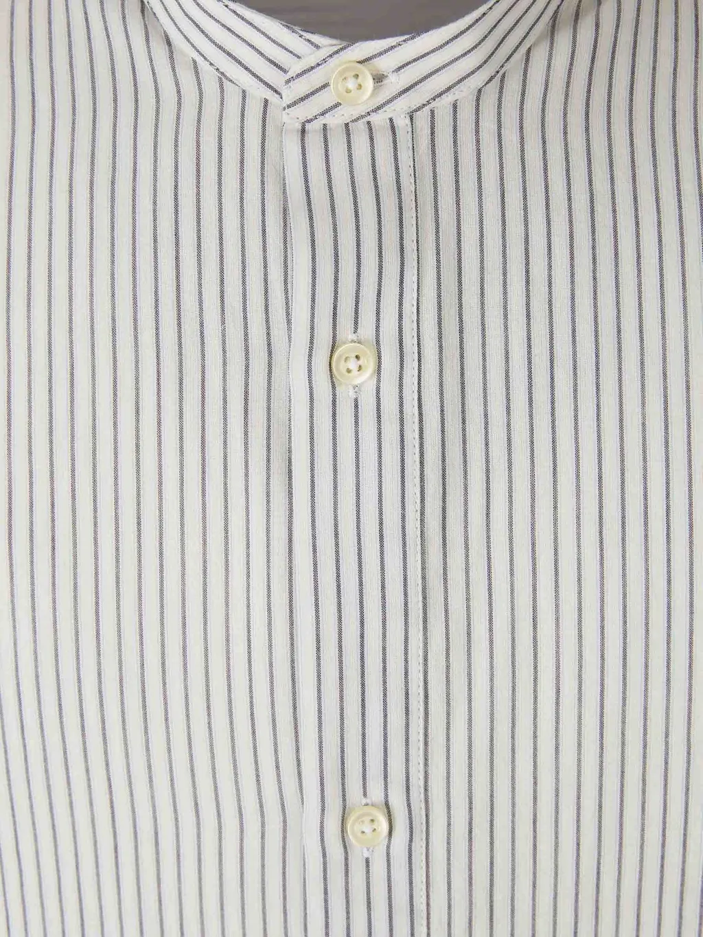 Officine GÉNÉRale Striped Mandarin Collar Shirt