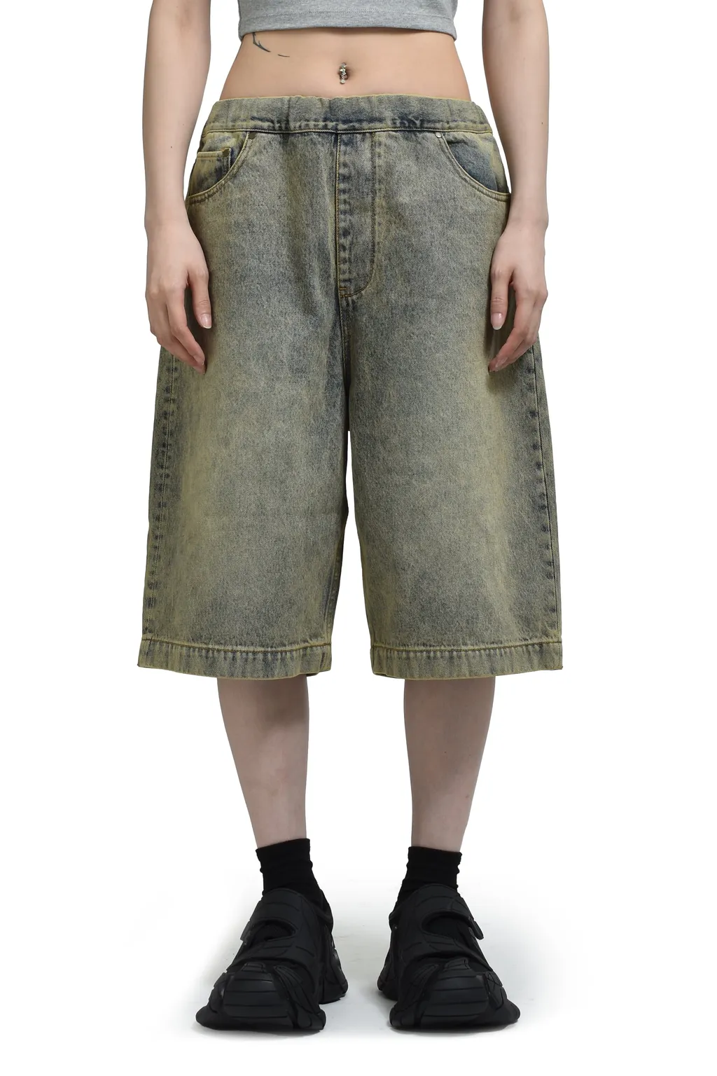 Entire Studios Elasticated-Waist Button Bermuda Shorts