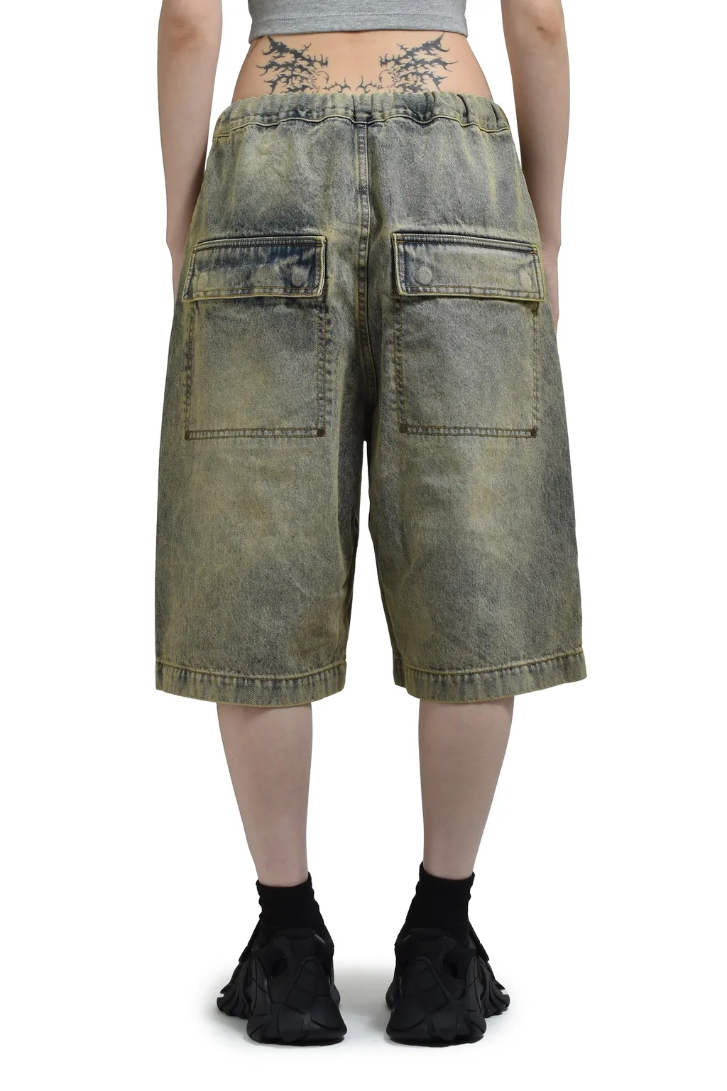 Entire Studios Elasticated-Waist Button Bermuda Shorts