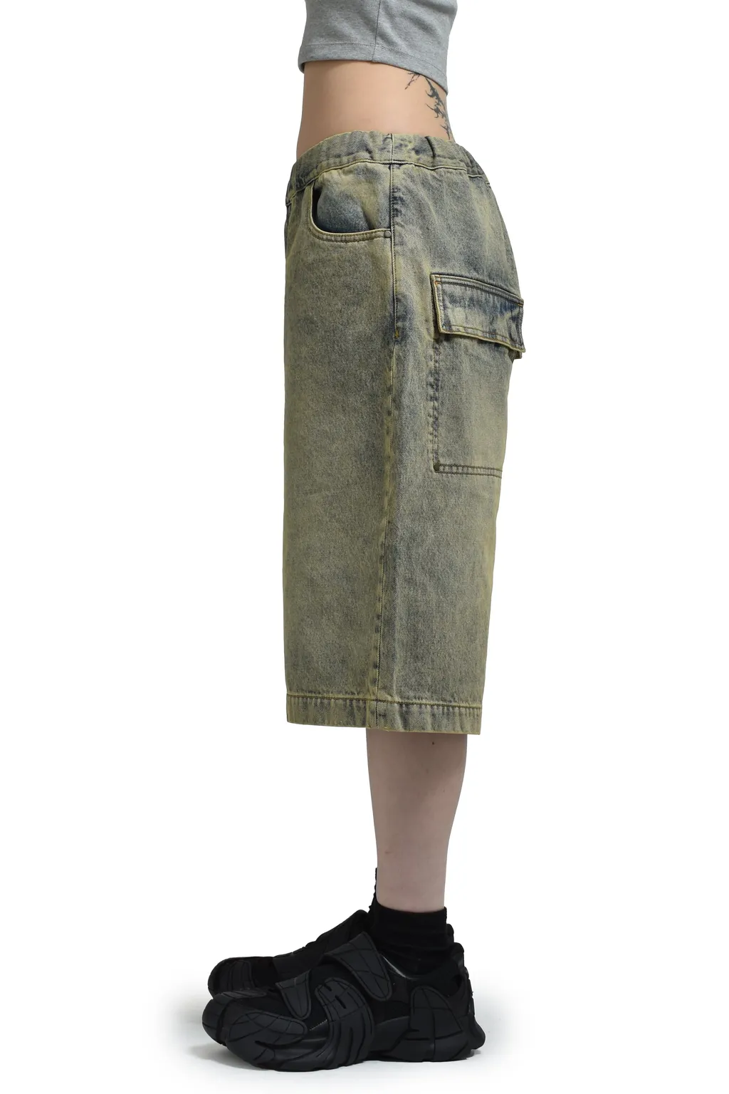 Entire Studios Elasticated-Waist Button Bermuda Shorts
