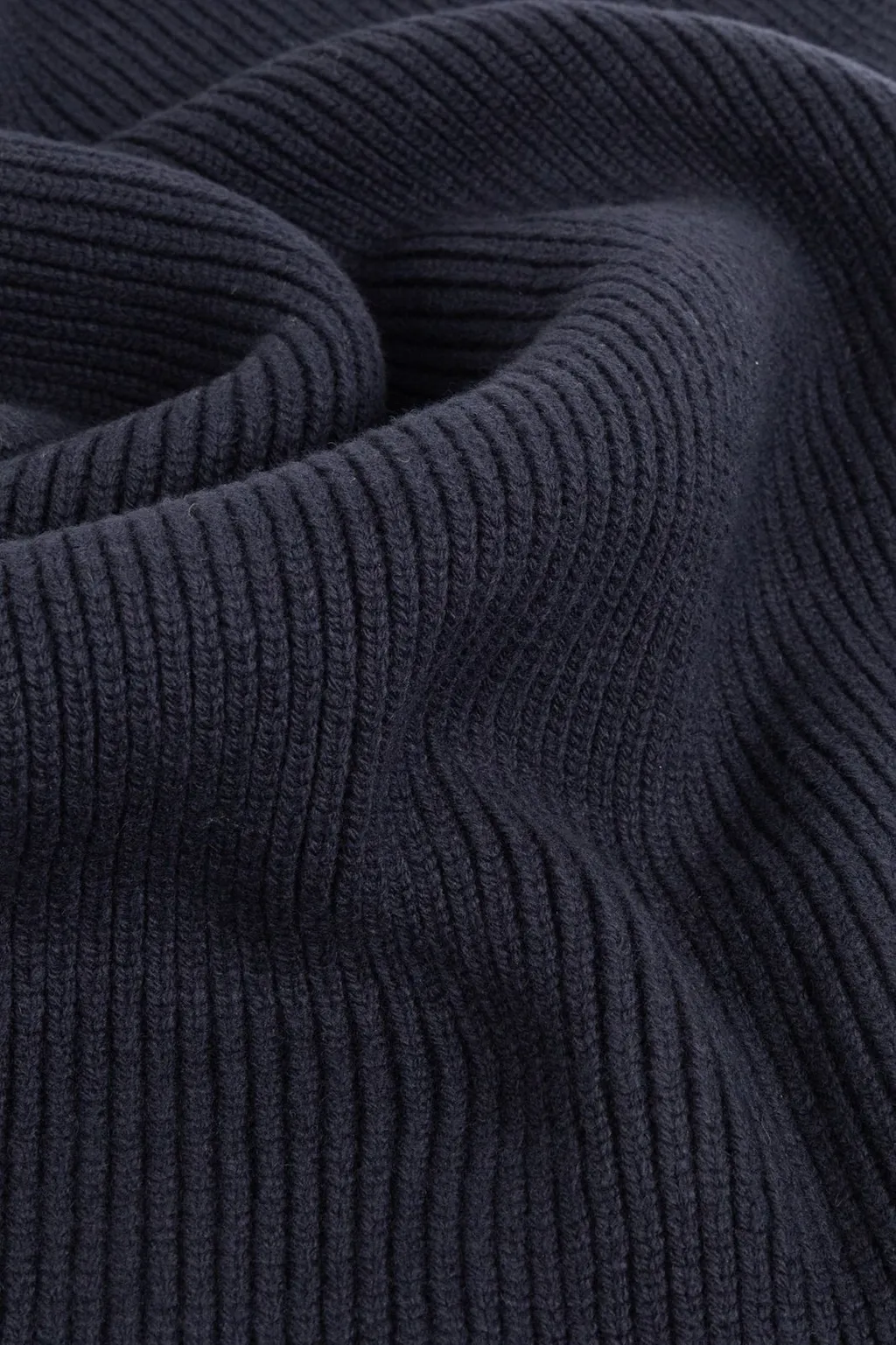 Officine Generale Fringed Ribbed Knit Scarf