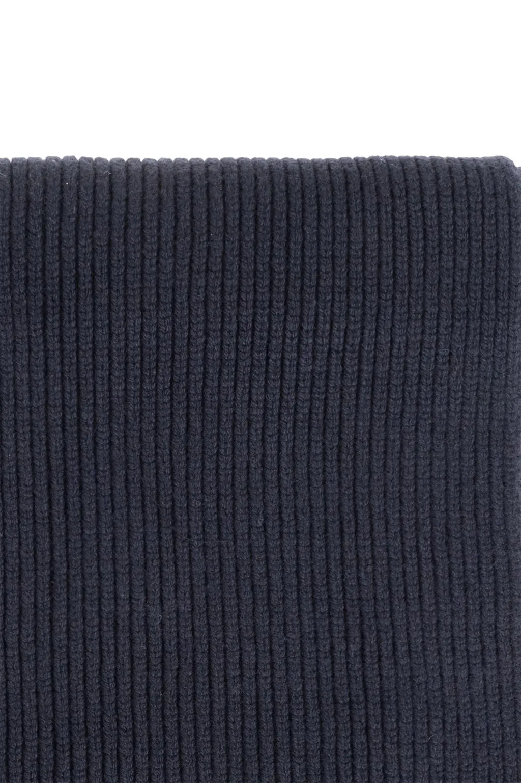 Officine Generale Fringed Ribbed Knit Scarf