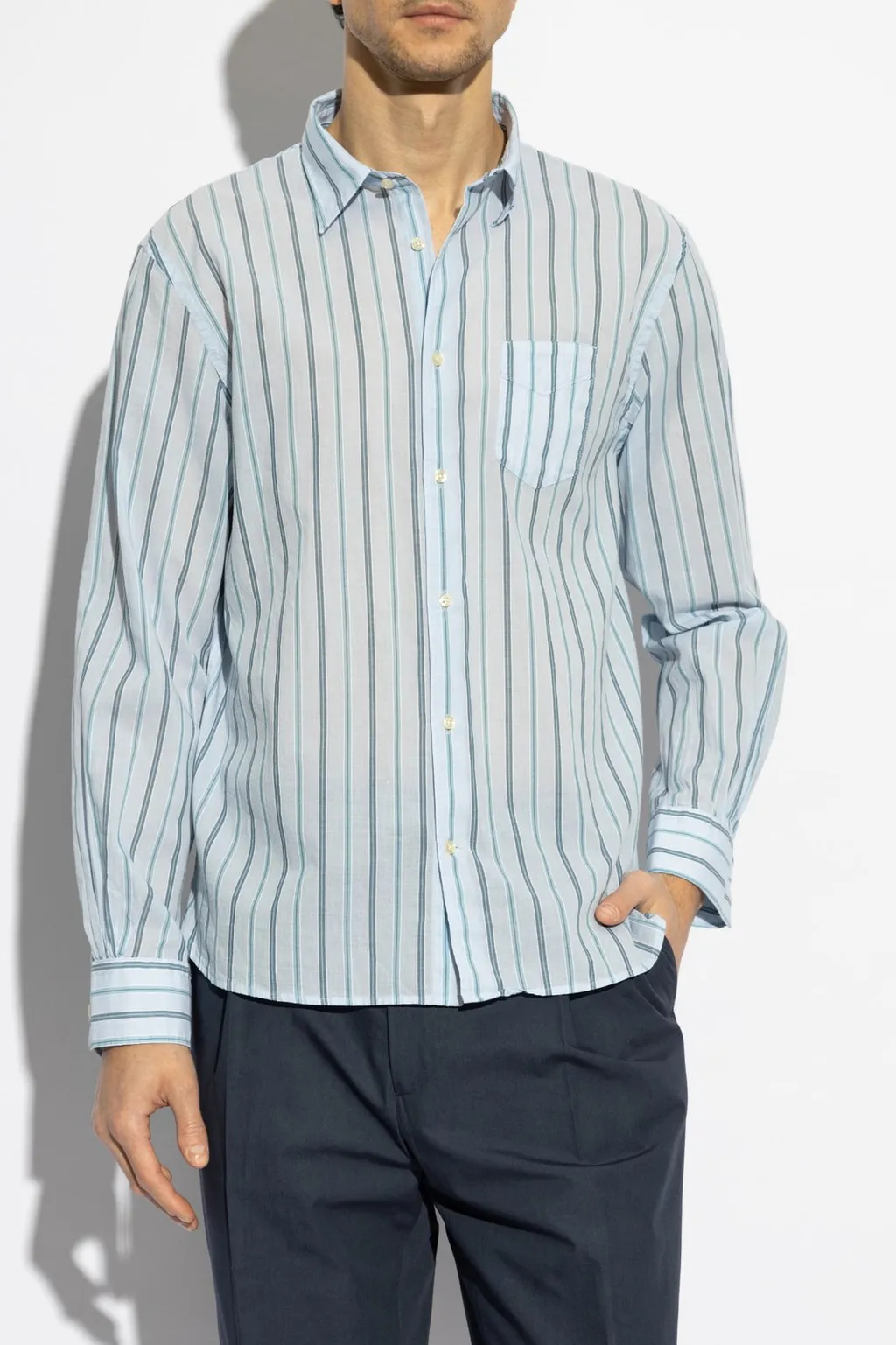 Officine GÉNÉRale Striped Button-Up Shirt