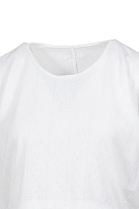 Holed Spencer Tee - Eyelet Jersey / Wht