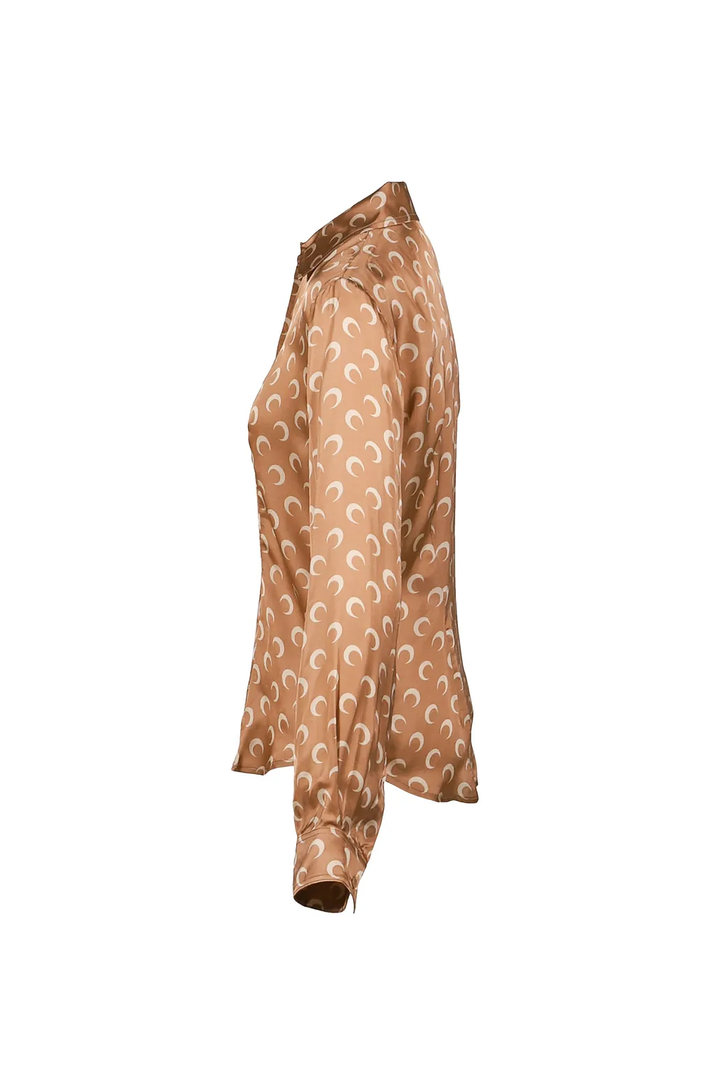 Moon Satin Shirt Blouse / D Camel