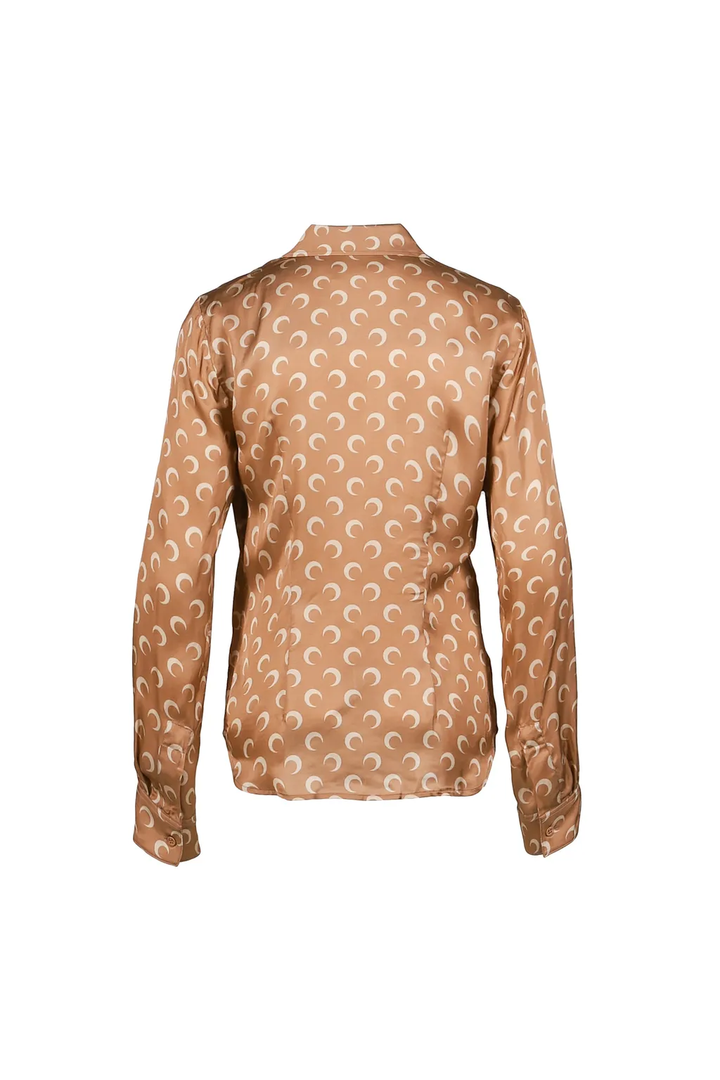 Moon Satin Shirt Blouse / D Camel