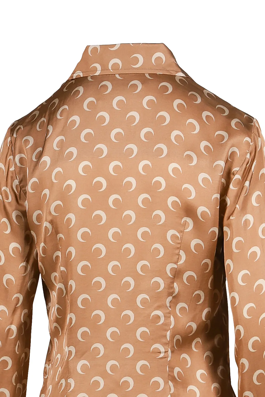 Moon Satin Shirt Blouse / D Camel