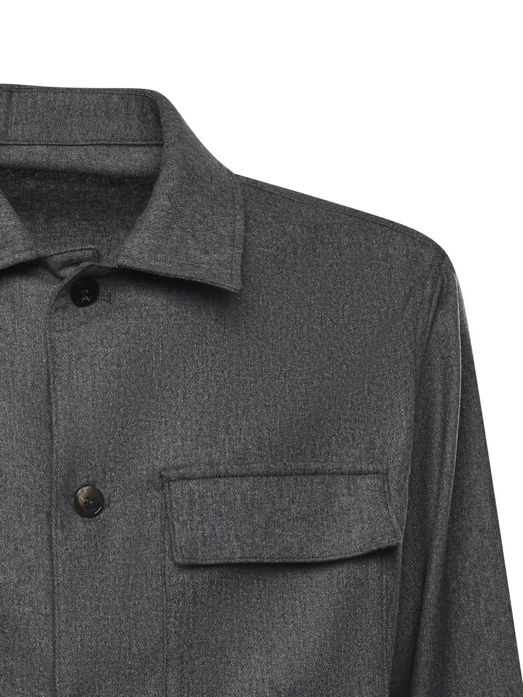 Michael Coal Wool Button-Up Shirt