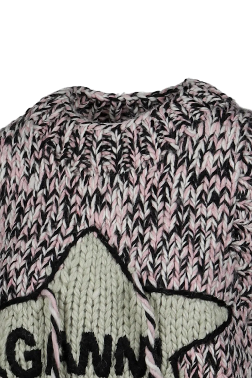 Graphic Wool Handknit Vest / Pnk