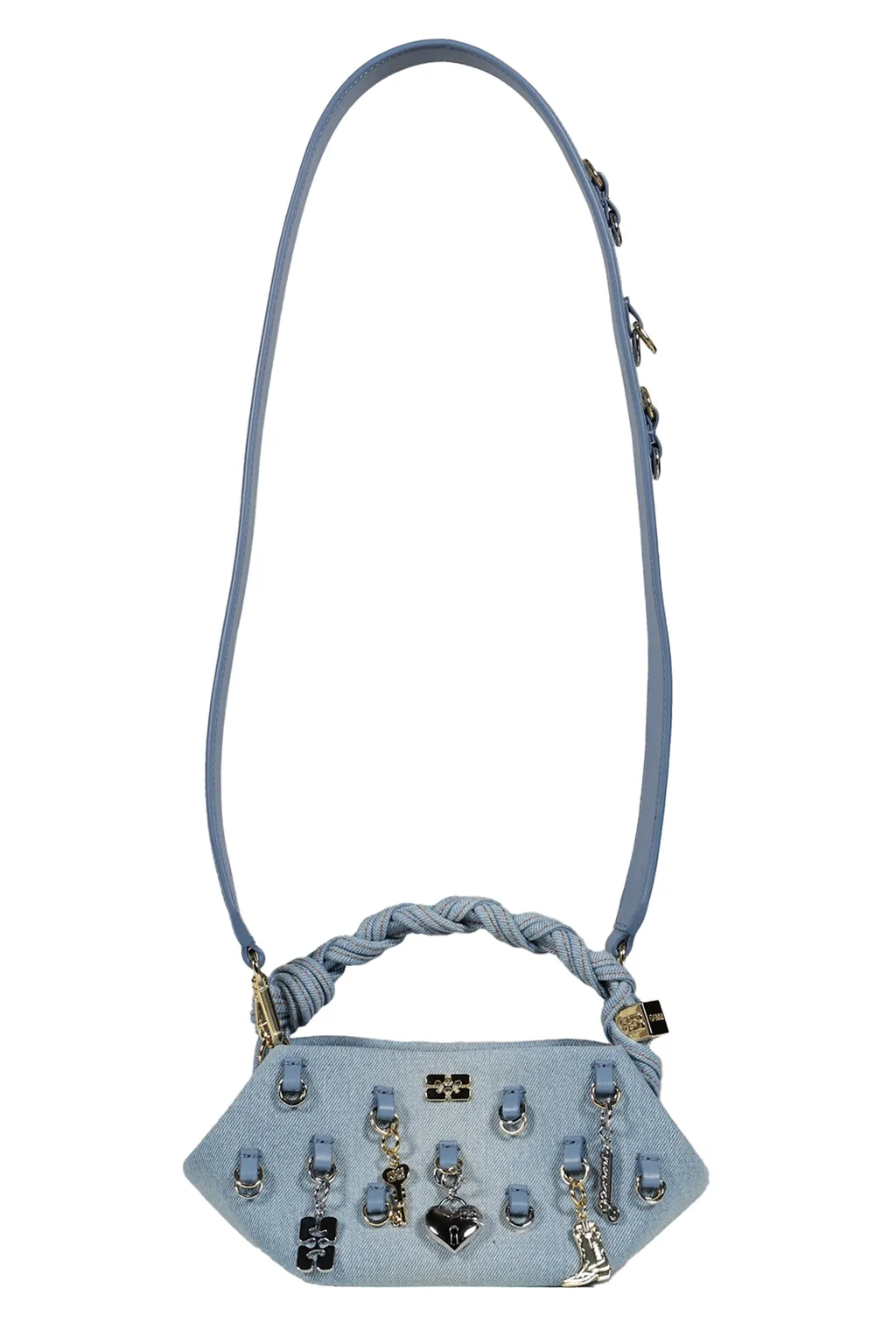 Ganni Bou Bag Mini Washed Denim Charms / Faded Denim