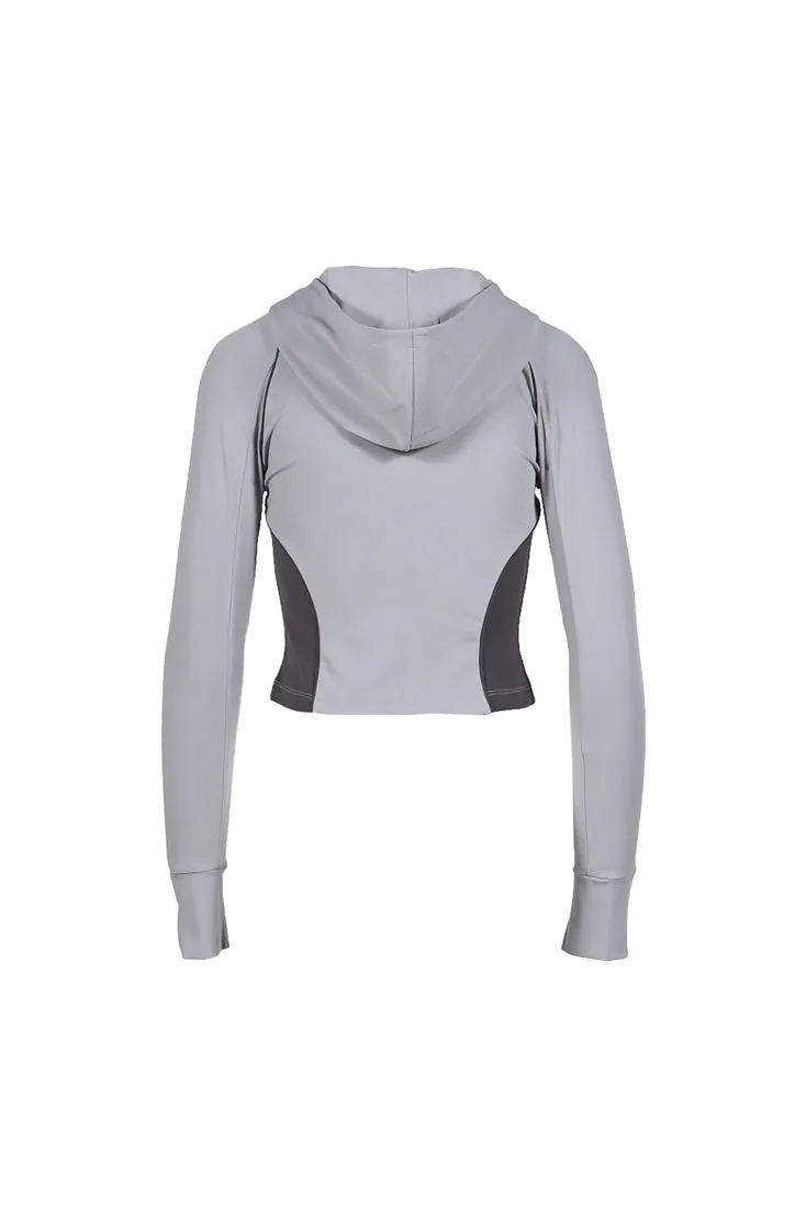Lycra Zipped Hoodie / Grey
