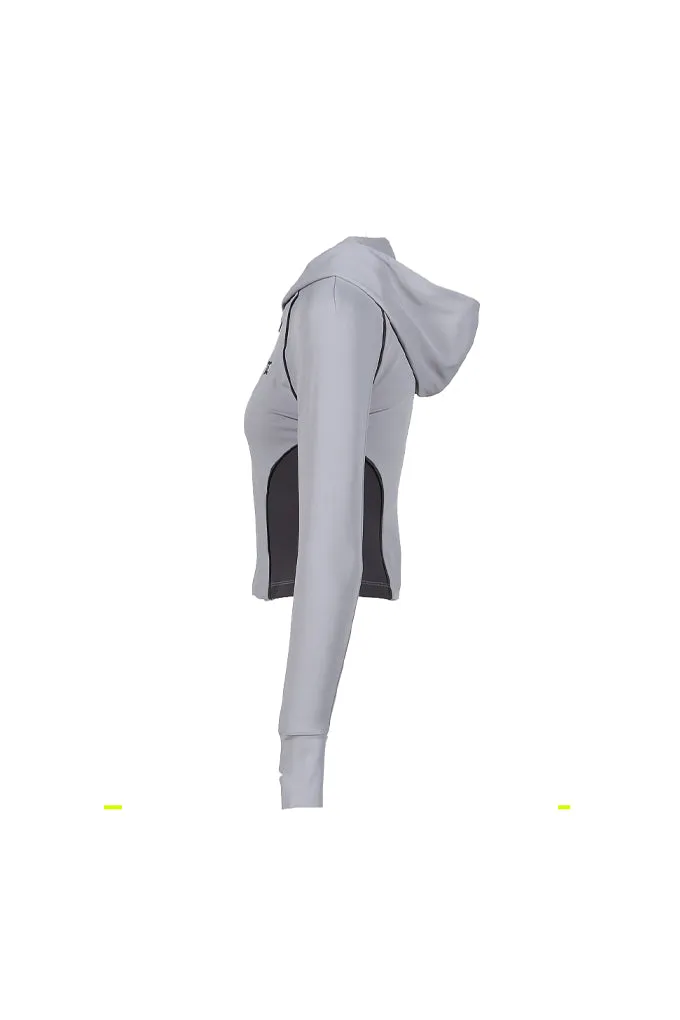 Lycra Zipped Hoodie / Grey