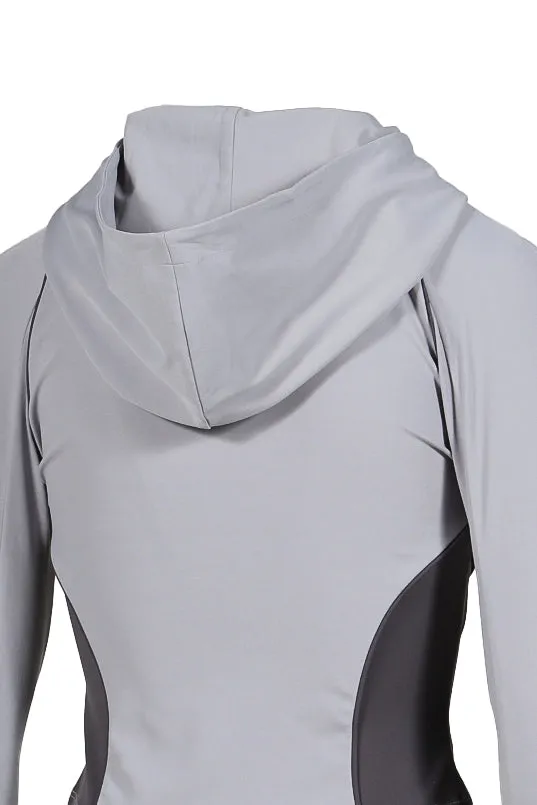 Lycra Zipped Hoodie / Grey