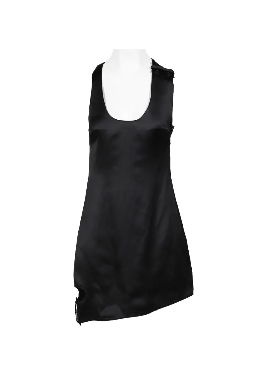 Double Buckle Satin Dress / Blk