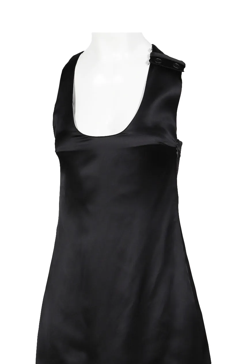 Double Buckle Satin Dress / Blk