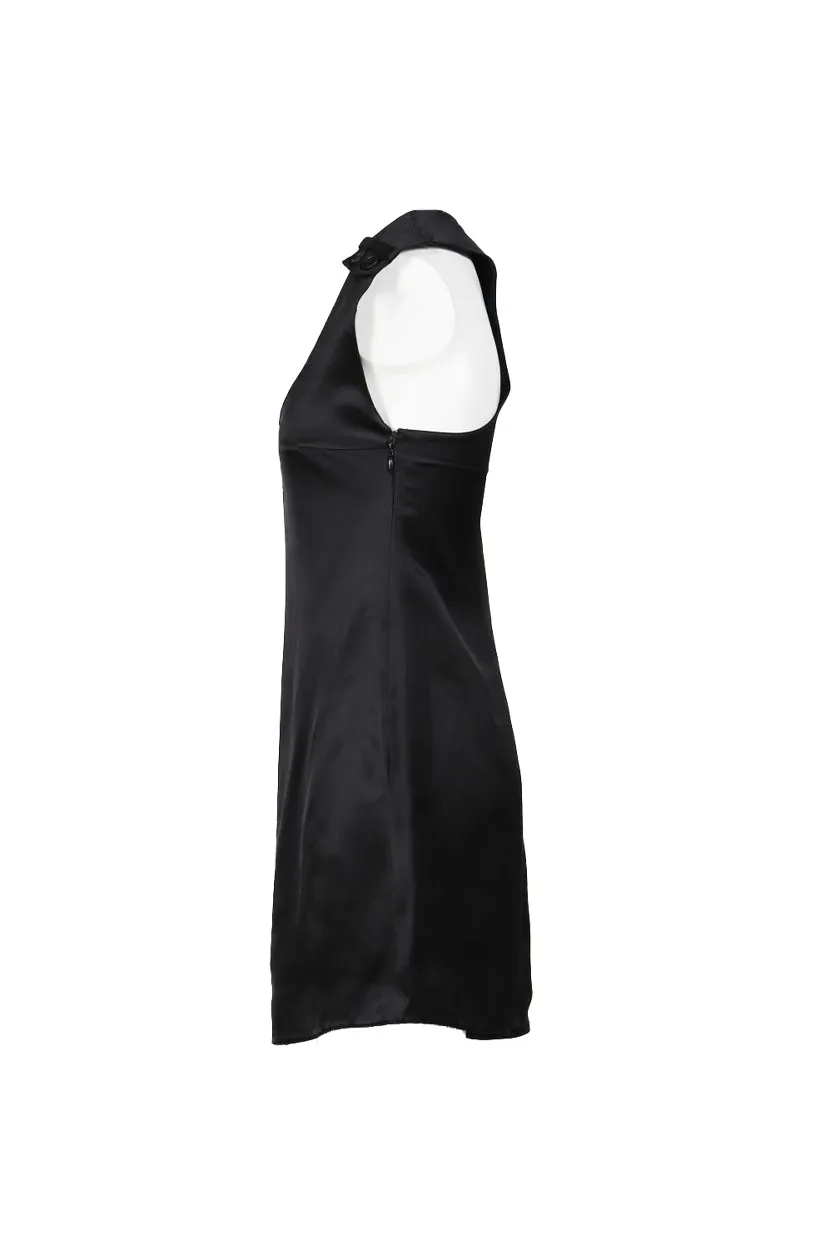 Double Buckle Satin Dress / Blk