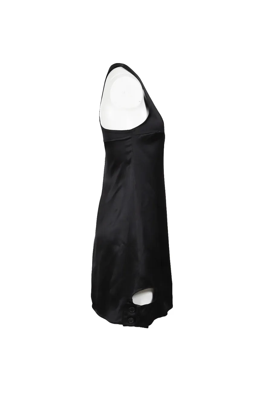 Double Buckle Satin Dress / Blk