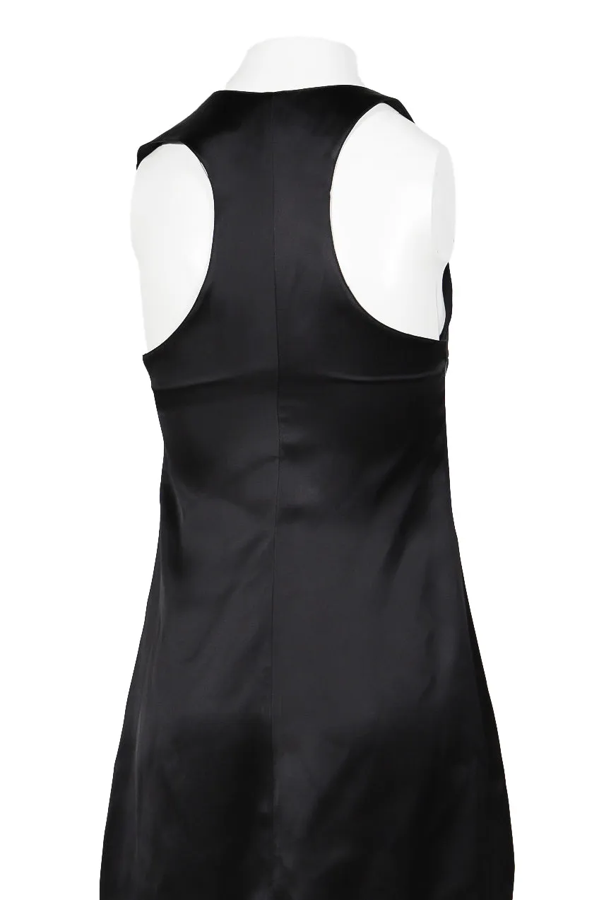 Double Buckle Satin Dress / Blk