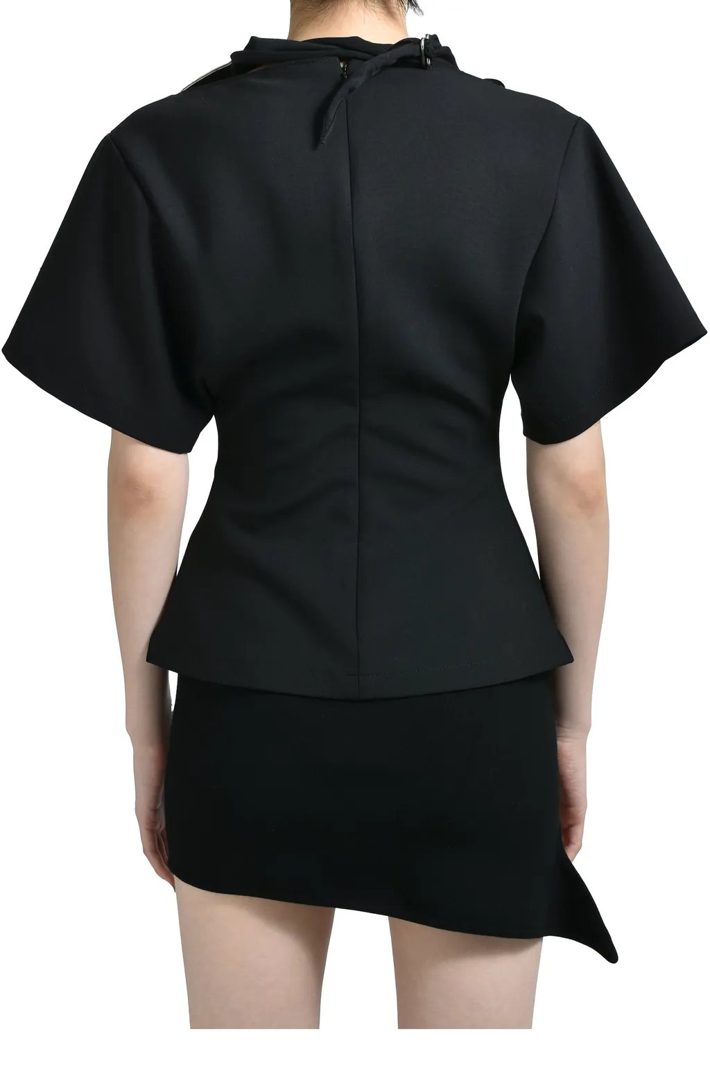 Scarf Polywool Top / Black