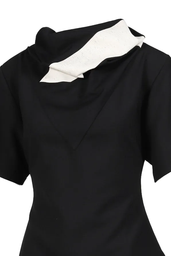 Scarf Polywool Top / Black