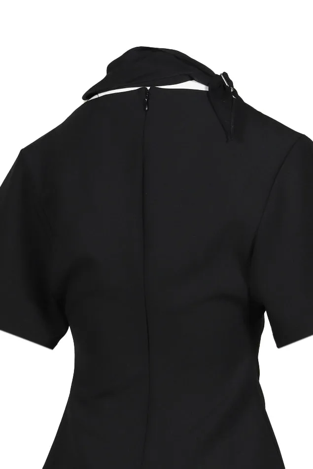 Scarf Polywool Top / Black