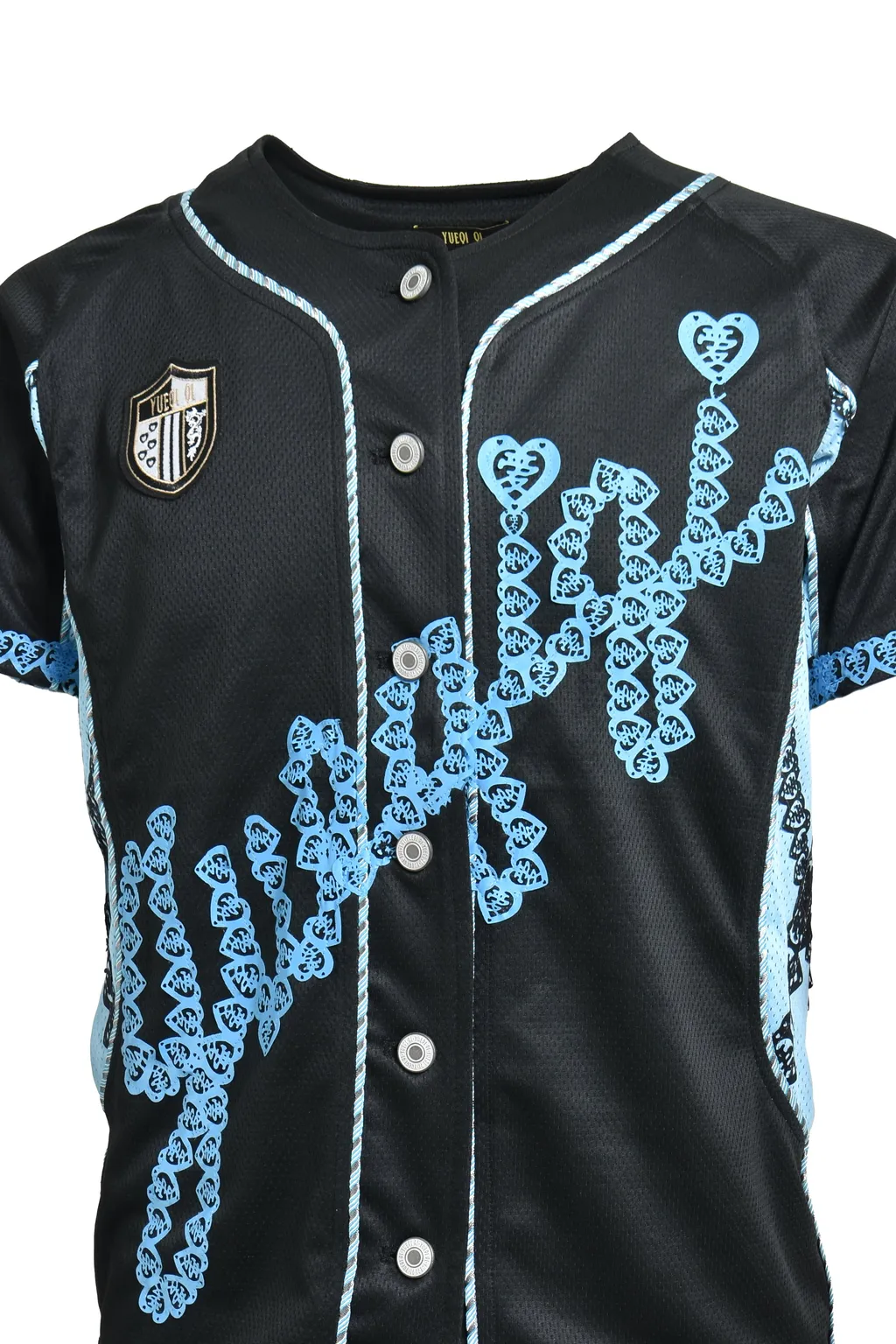 Taupe Baseball Jersey / Blu