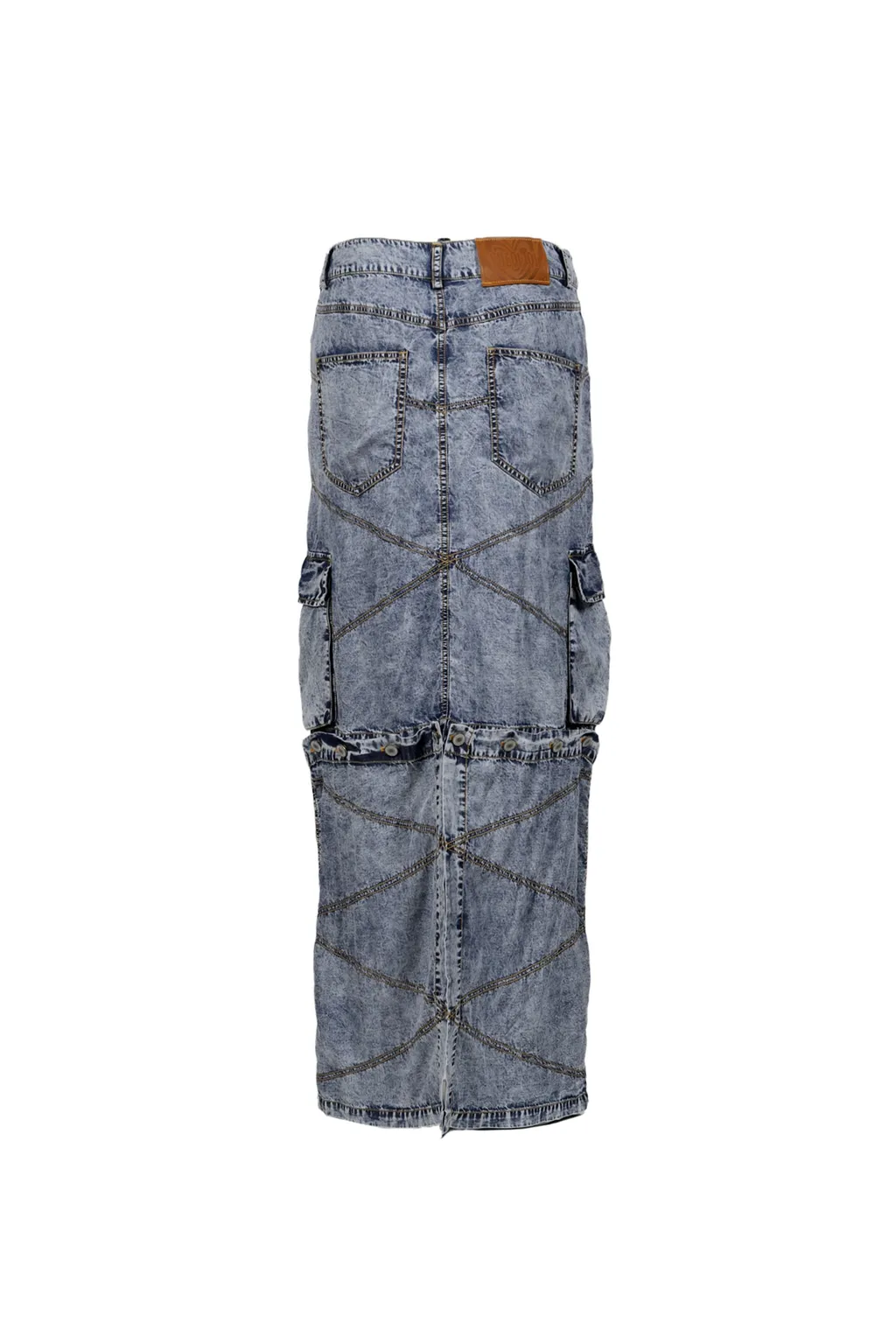 Stonewashed Convertible Skirt / Blu