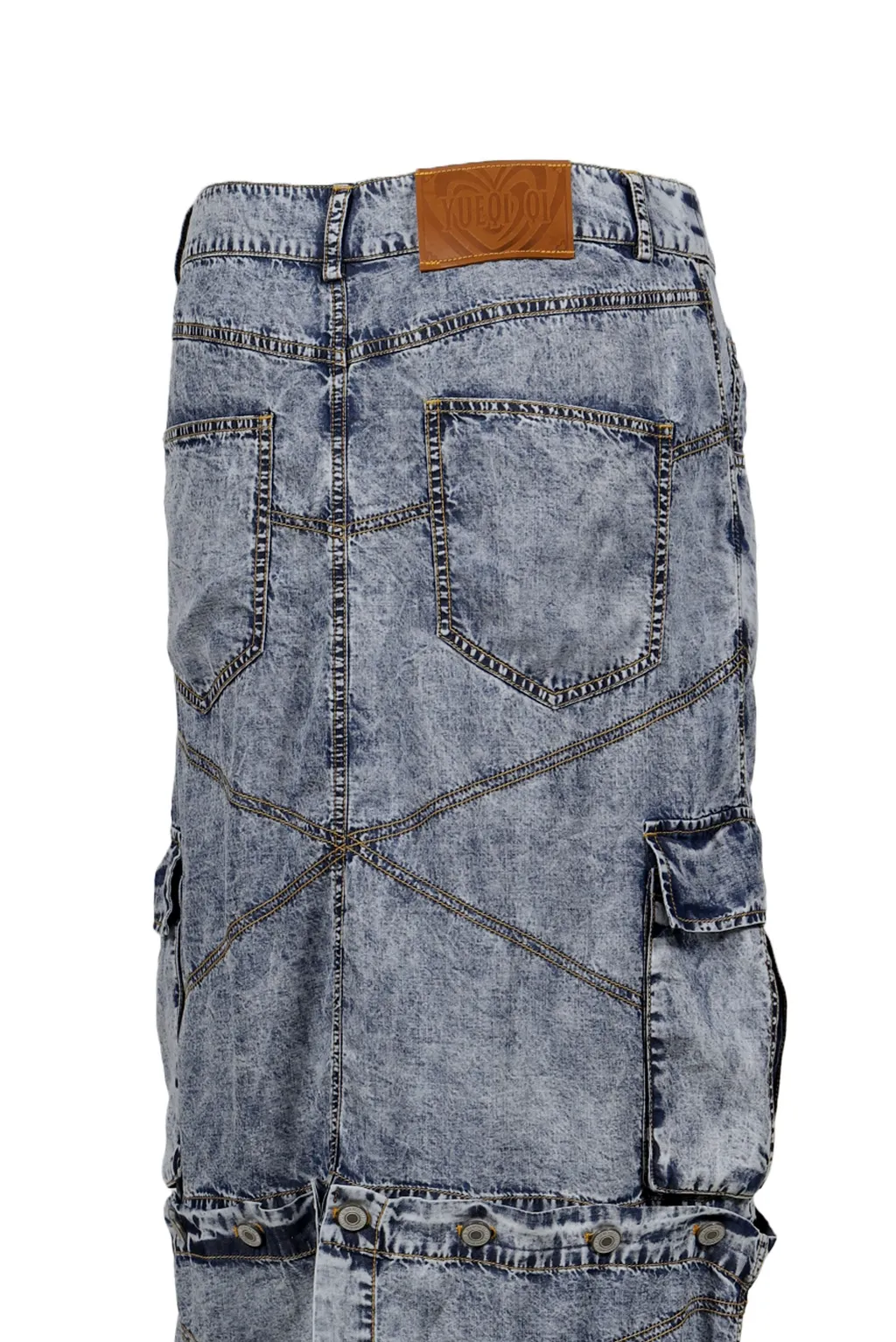 Stonewashed Convertible Skirt / Blu