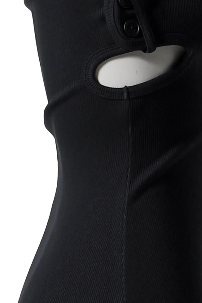 Double Buckle 90's Rib Dress / Blk