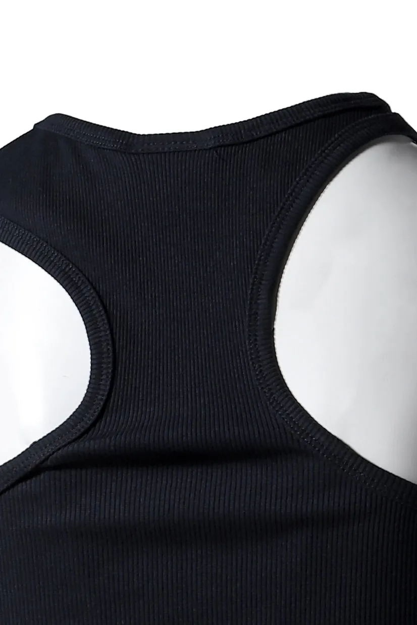Double Buckle 90's Rib Dress / Blk