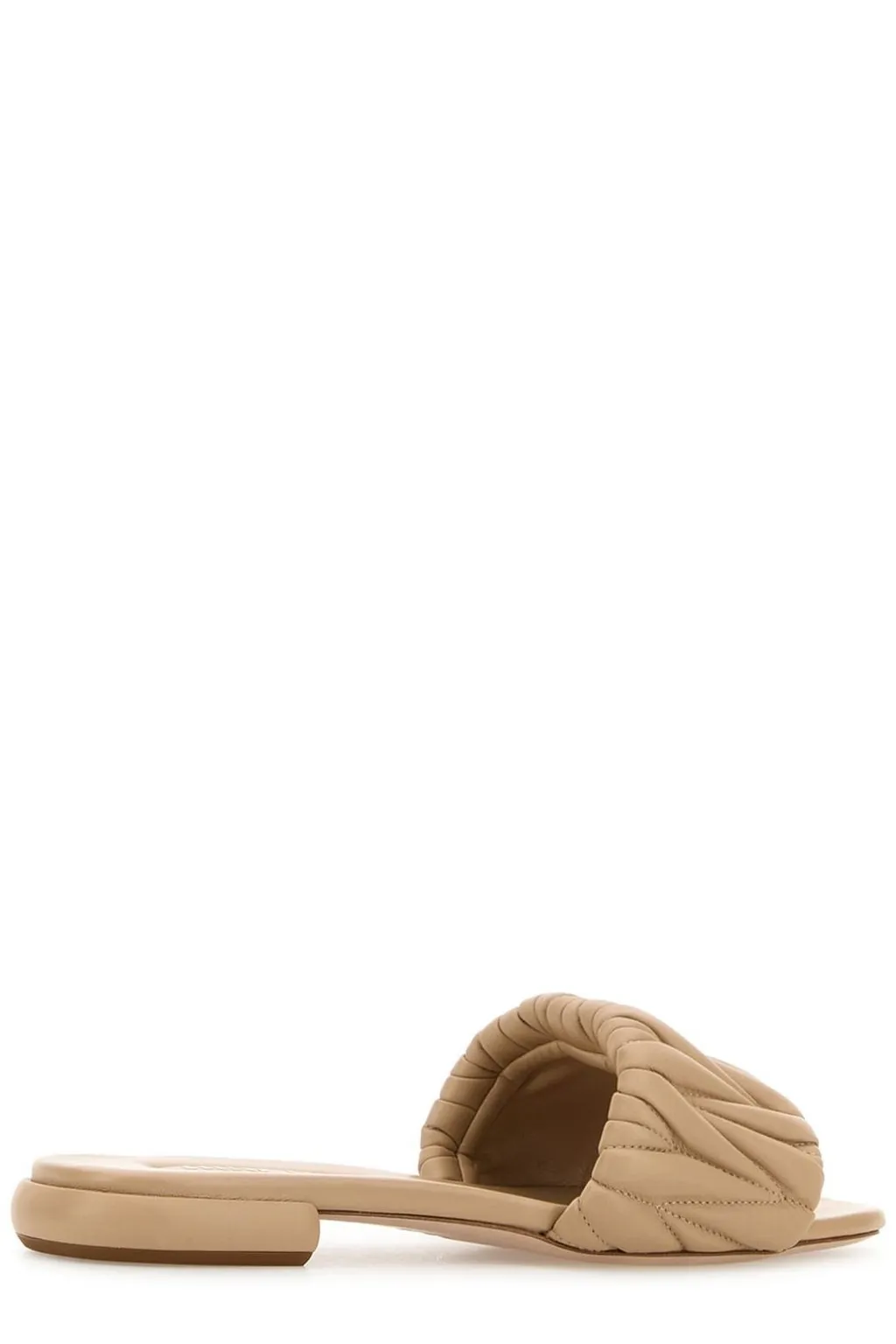 Miu Miu Logo Lettering Square Toe Sandals