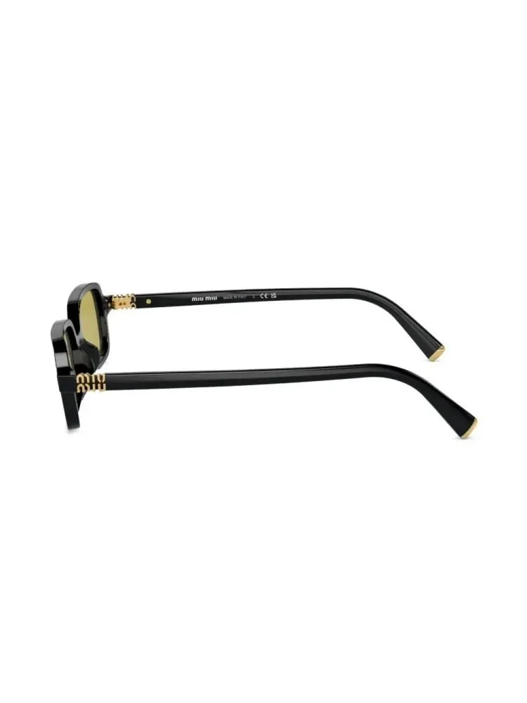 Miu Miu Eyewear Rectangle-Frame Curved Tip Sunglasses