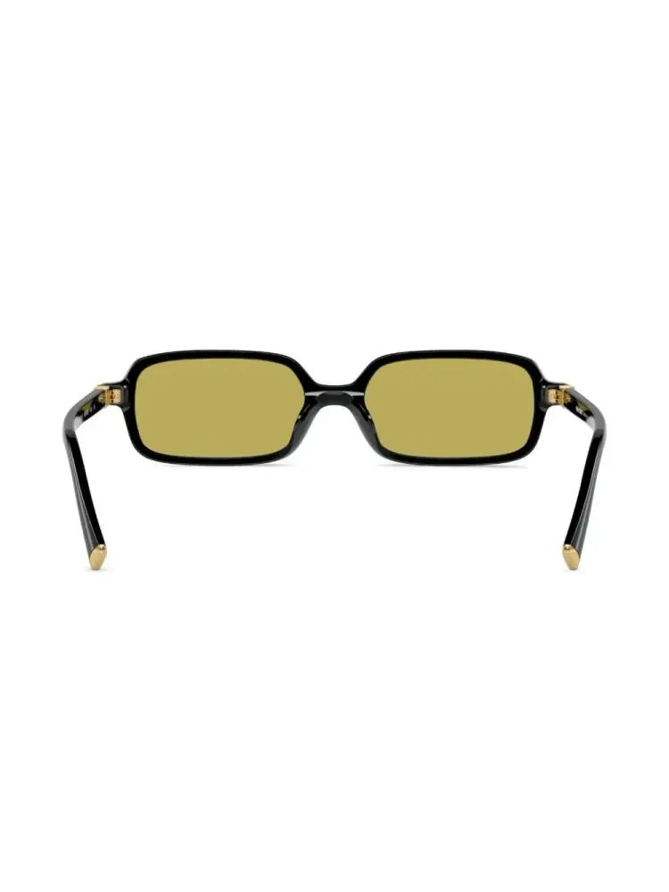 Miu Miu Eyewear Rectangle-Frame Curved Tip Sunglasses