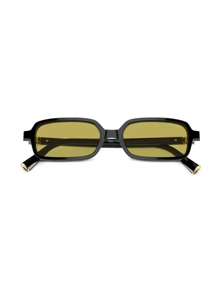 Miu Miu Eyewear Rectangle-Frame Curved Tip Sunglasses