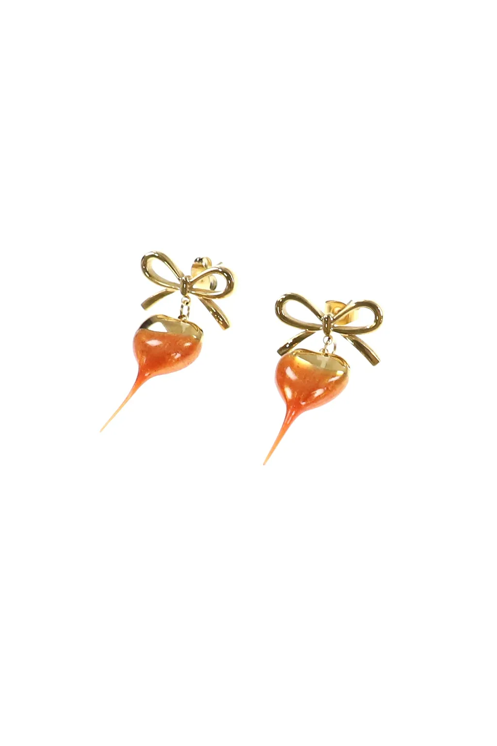 Bow Heart Earring / Gold