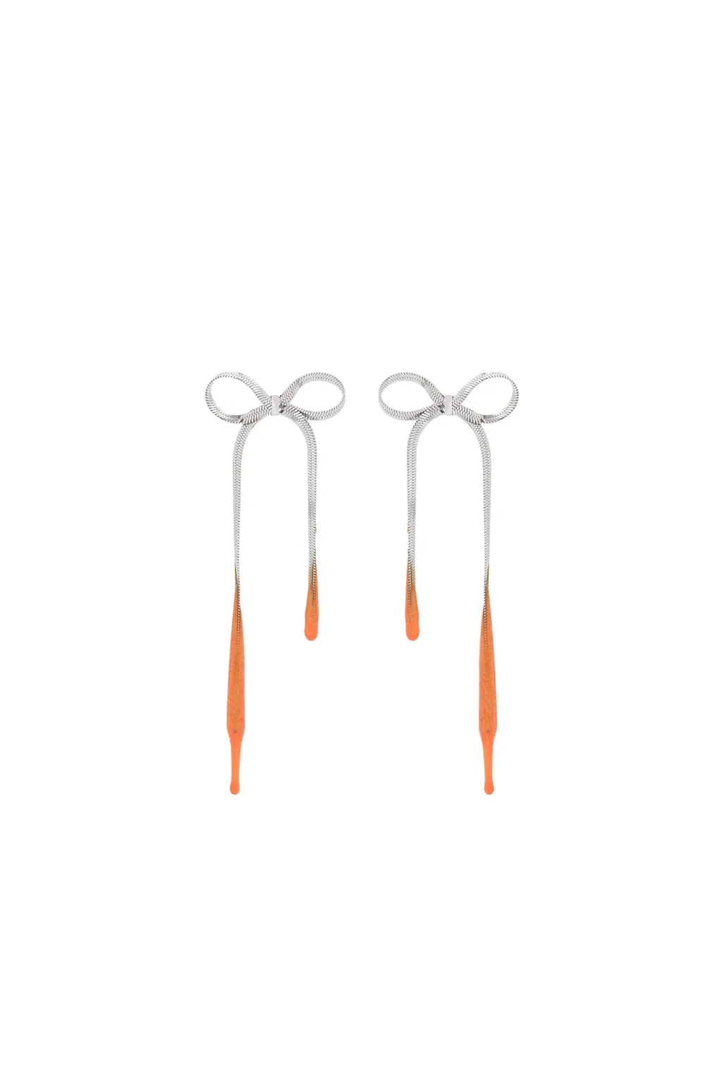 Laced Bow Earrings / Silver