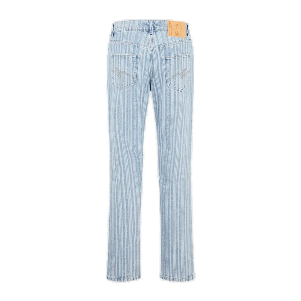 Martine Rose Striped Straight-Leg Mid-Rise Jeans
