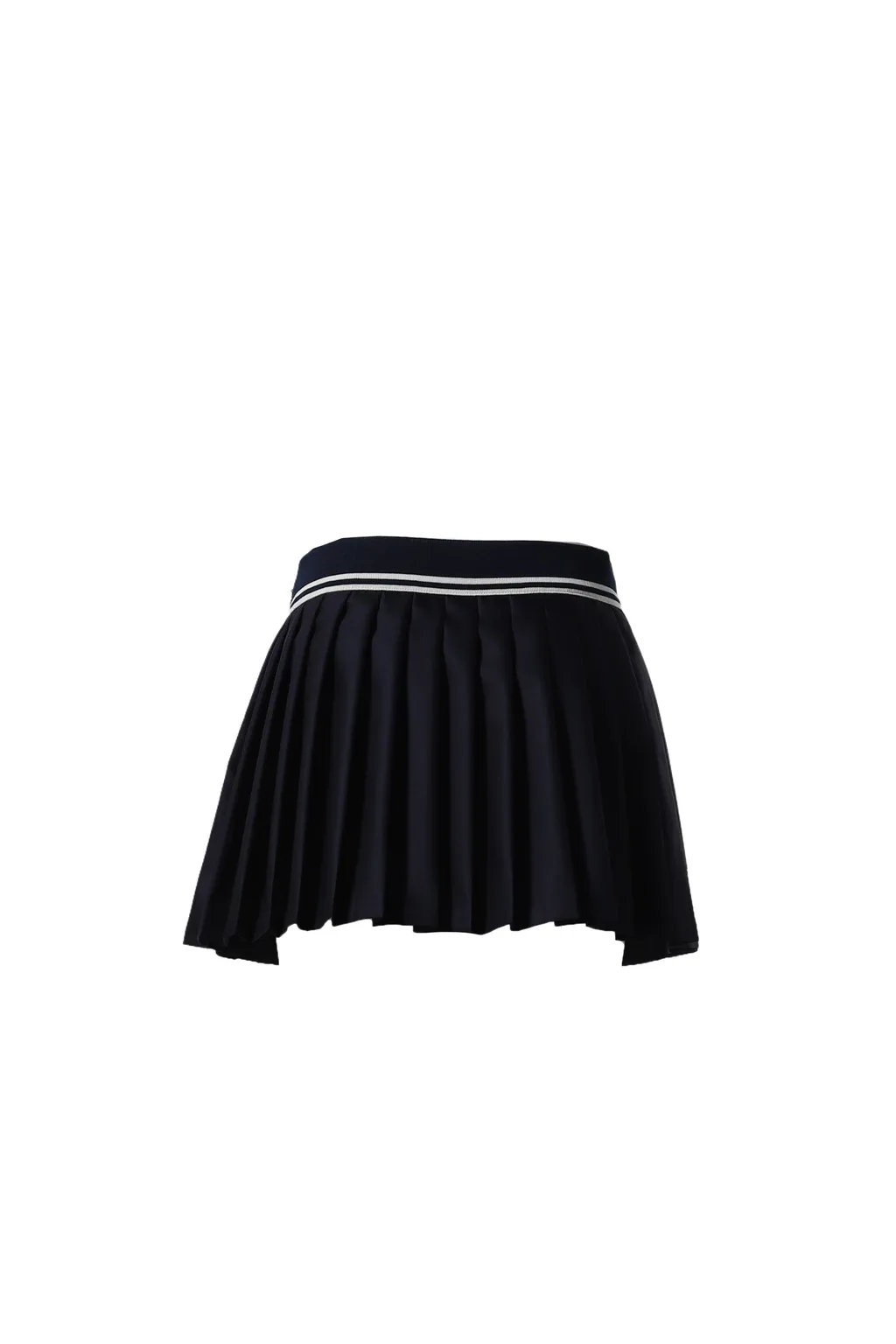 Abigail Wool Pleated Skirt / Navy Cream