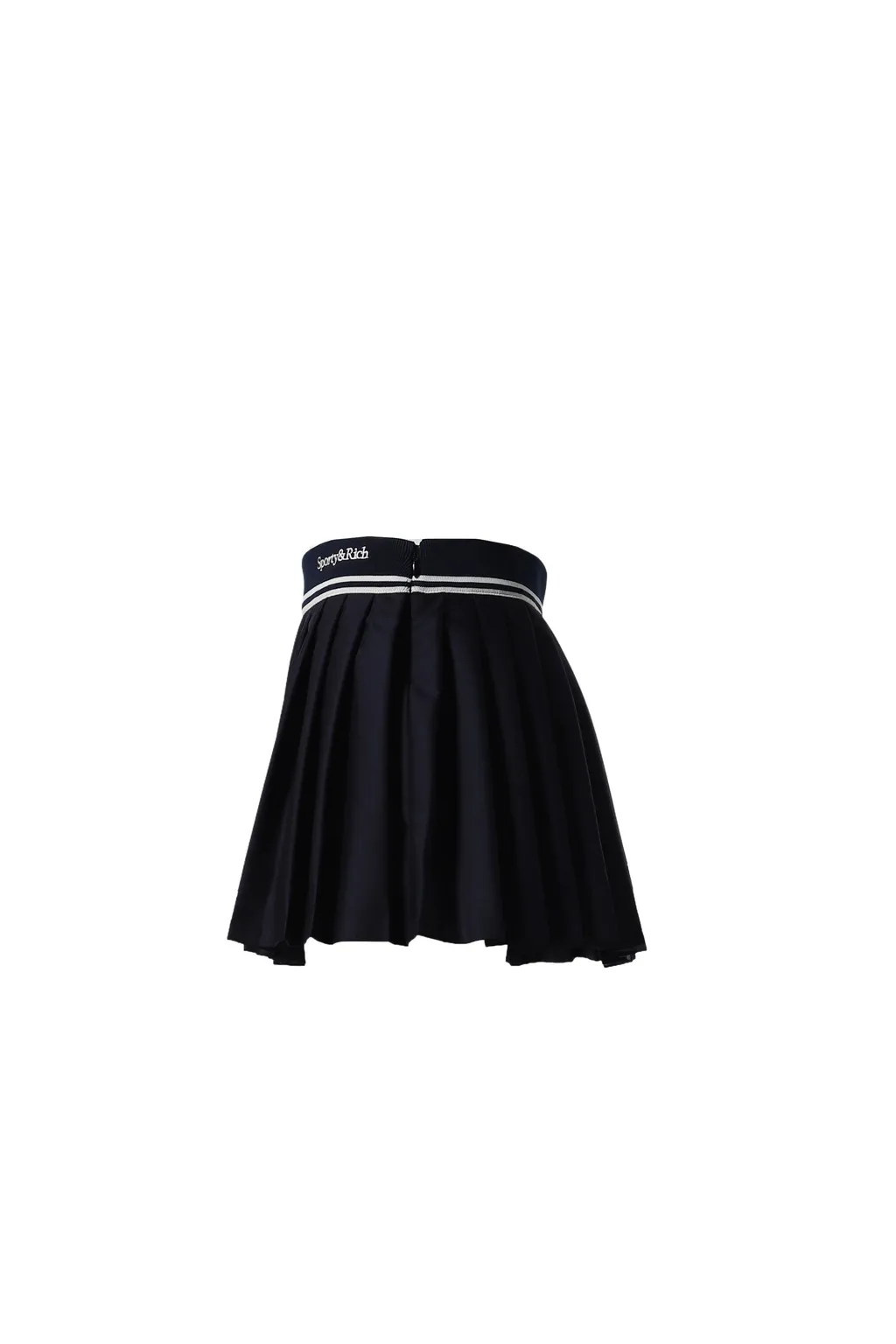 Abigail Wool Pleated Skirt / Navy Cream