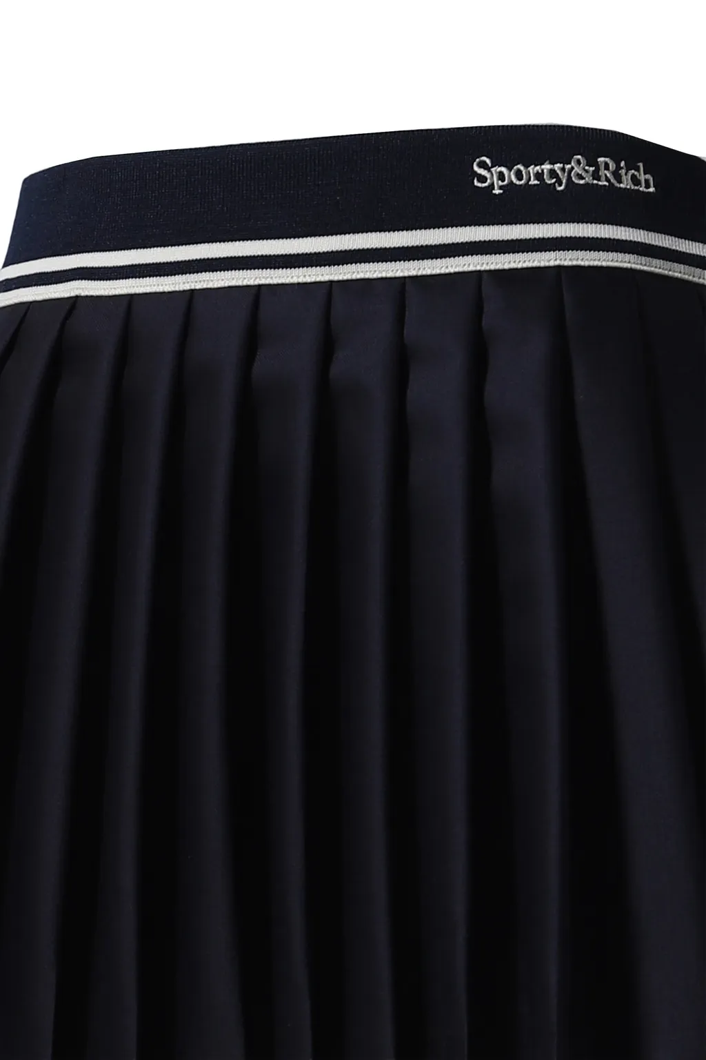 Abigail Wool Pleated Skirt / Navy Cream